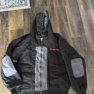 Snap On XL Canvas Quilted Liner Jacket By Workwear Vintage Heavy Coat